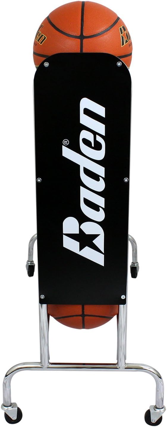 Baden Steel Basketball Rack with Wheels – 3-Tier Rolling Ball Racks for Garage with Wheel Locks, Sports Equipment Storage Basketball Holder for 12 Balls