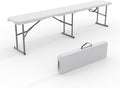 GarveeLife Portable Folding Bench 6 Foot 2 Pack, Plastic Foldable Bench HDPE BenchTop with Carrying Handle for Outdoor Picnic Camping Party Sports Activities - White