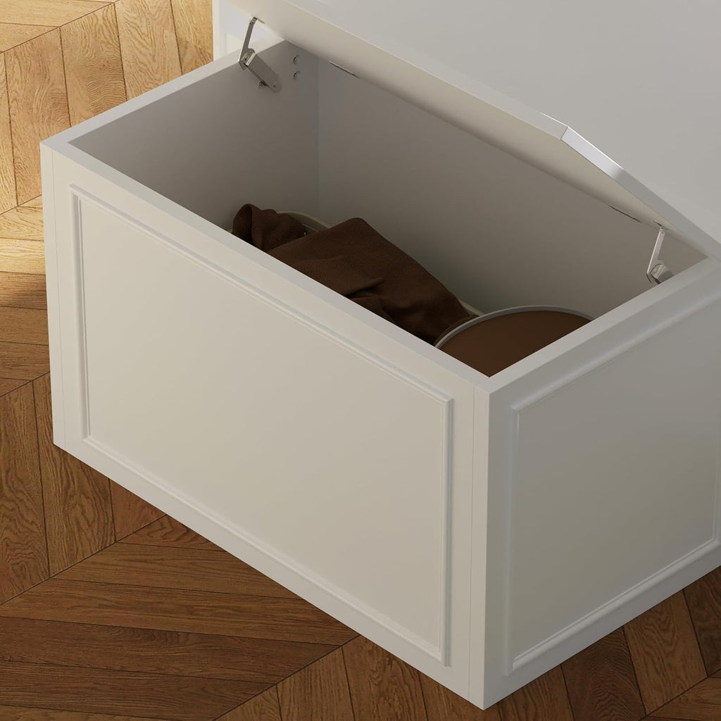 Armoire Bedroom Wardrobe Closet Island with 12 Drawers & Flip Door, Walk in Closet Island with Storage Bench, Islands Dresser for Bedroom Cloakroom White (61.9”W x 27.6”D x 32.6”H)