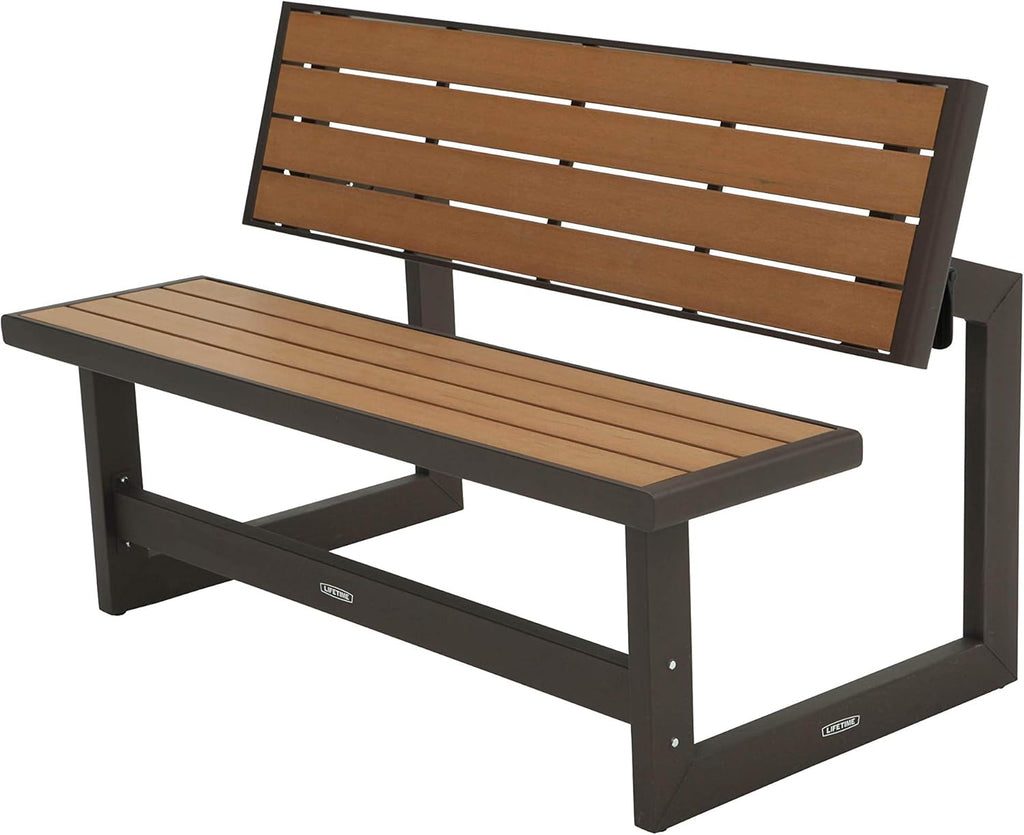LIFETIME 60054 Convertible Bench / Table, Faux Wood Construction