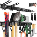 LBT 66" Garage Tool Organizer Wall Mount - 720lbs Garden Tool Organizer with Adjustable Hooks, Heavy Duty Metal Garage Storage Rack, Anti-Rust Shed Rack Holder Hanging Rake Broom Mower Snowboard