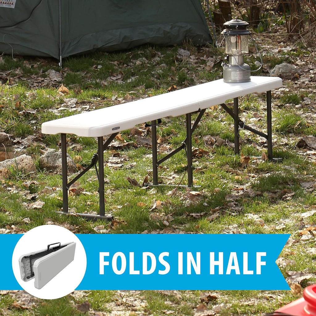 LIFETIME 80305 Portable Folding Bench, White